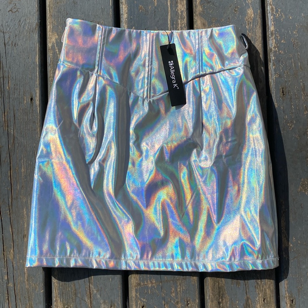 Allegra K holographic skirt new